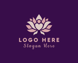 Scent - Lotus Heart Flower logo design
