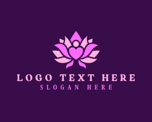 Fragrance - Lotus Heart Flower logo design