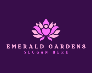 Lotus Heart Flower logo design