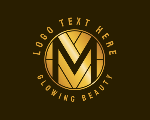 Metallic Gold Letter M Logo