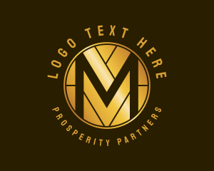 Wealth - Metallic Gold Letter M logo design