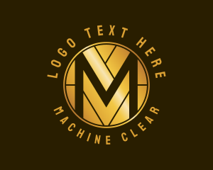 Luxe - Metallic Gold Letter M logo design