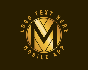 Vip - Metallic Gold Letter M logo design