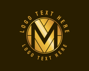 Fashion - Metallic Gold Letter M logo design