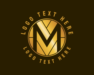 Metallic Gold Letter M Logo