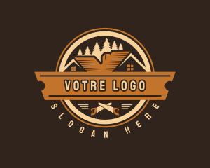 Cabin - Roof Builder Carpentry logo design