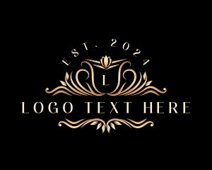 Art - Decorative Floral Crest logo design