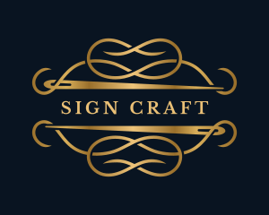 Luxury Sewing Needle Craft logo design