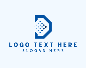 Bank - Pixel Technology Letter D logo design