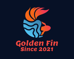 Goldfish - Water Goldfish Aquarium logo design