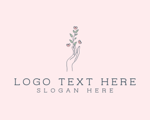 Minimalist - Florist Hand Leaf logo design