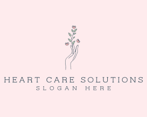 Florist Hand Leaf logo design