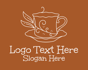 Swirly Plant Tea Cup Logo