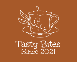 Coffee - Swirly Plant Tea Cup logo design