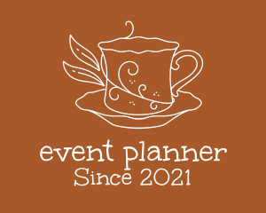 Hot Chocolate - Swirly Plant Tea Cup logo design