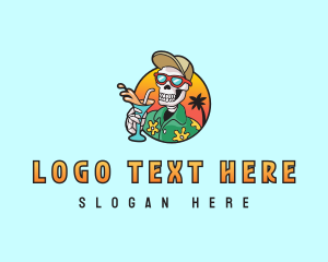 Skeleton - Vacation Summer Skeleton logo design