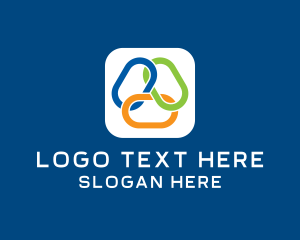 Abstract - Interlinked Triangle Chain logo design