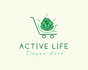 Organic Farm - Lettuce Shopping Cart logo design