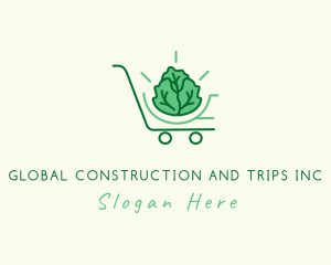 Harvest - Lettuce Shopping Cart logo design