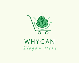 Organic Farm - Lettuce Shopping Cart logo design