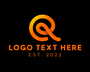 Shop - Loop Cursive Letter R logo design