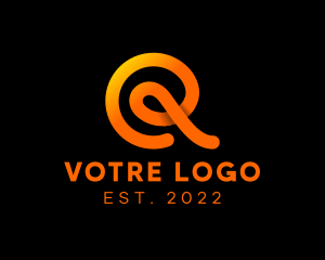 Writing - Loop Cursive Letter R logo design