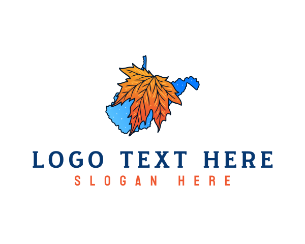 Map - West Virginia Maple Leaf logo design