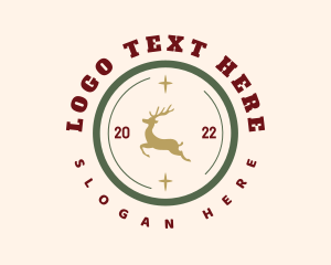 Gift Shop - Holiday Deer Badge logo design
