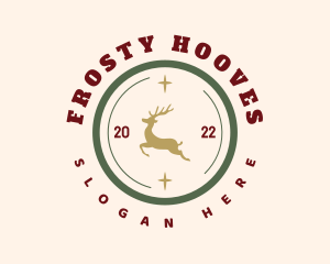 Holiday Deer Badge logo design