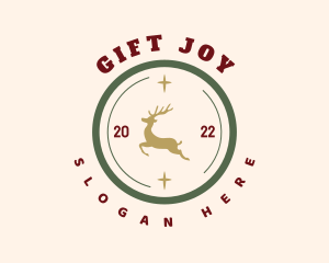 Holiday Deer Badge logo design