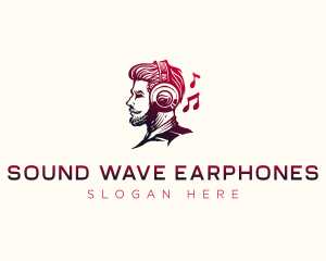 Earphones - Man Headphone Music logo design