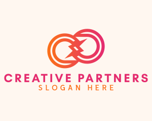 Creative Lightning Loop logo design