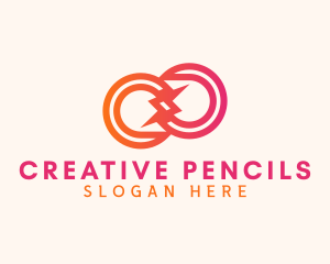 Creative Lightning Loop logo design