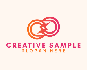 Creative Lightning Loop logo design