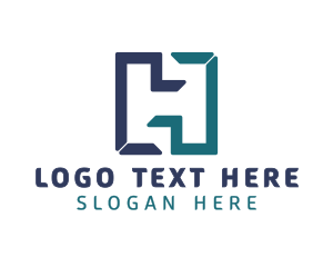 Alphabet - Modern Letter H Outline logo design