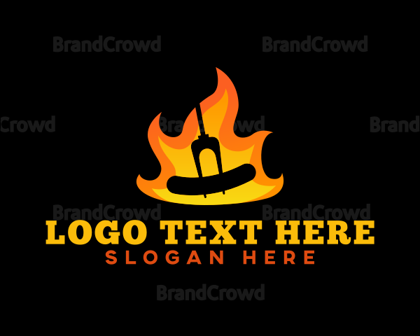 BBQ Flame Sausage Logo