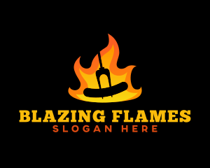 BBQ Flame Sausage logo design