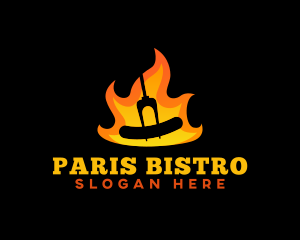 BBQ Flame Sausage logo design