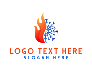 Heater - Snowflake Fire Thermal logo design