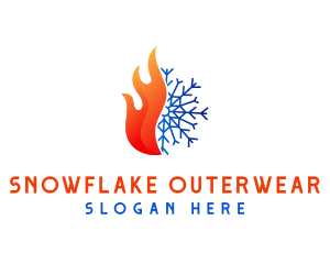 Snowflake Fire Thermal logo design