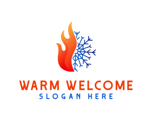 Snowflake Fire Thermal logo design