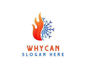 Hot - Snowflake Fire Thermal logo design