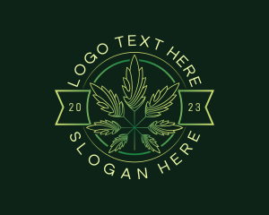 Herb - Organic Cannabis Leaf logo design