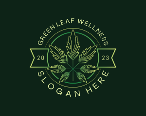 Organic Cannabis Leaf logo design