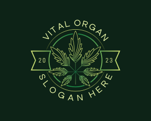 Organic Cannabis Leaf logo design