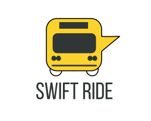 Taxi - Bus Speech Bubble logo design