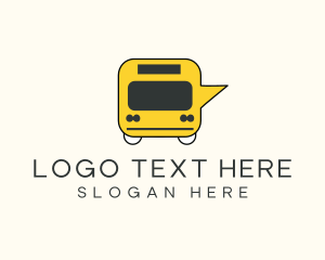 Transportation - Bus Speech Bubble logo design