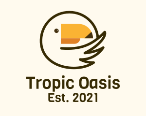 Tropic - Minimalist Toucan Outline logo design