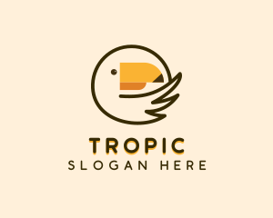 Minimalist Toucan Outline logo design