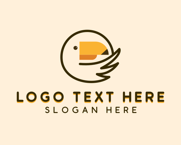 Toucan - Minimalist Toucan Outline logo design